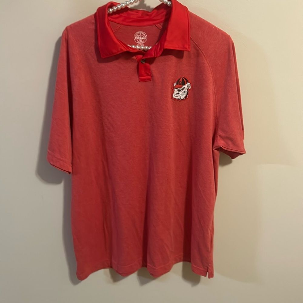 Rivalry Threads Georgia Bulldogs Polo Shirt Size L Red Gameday NCAA Mascot